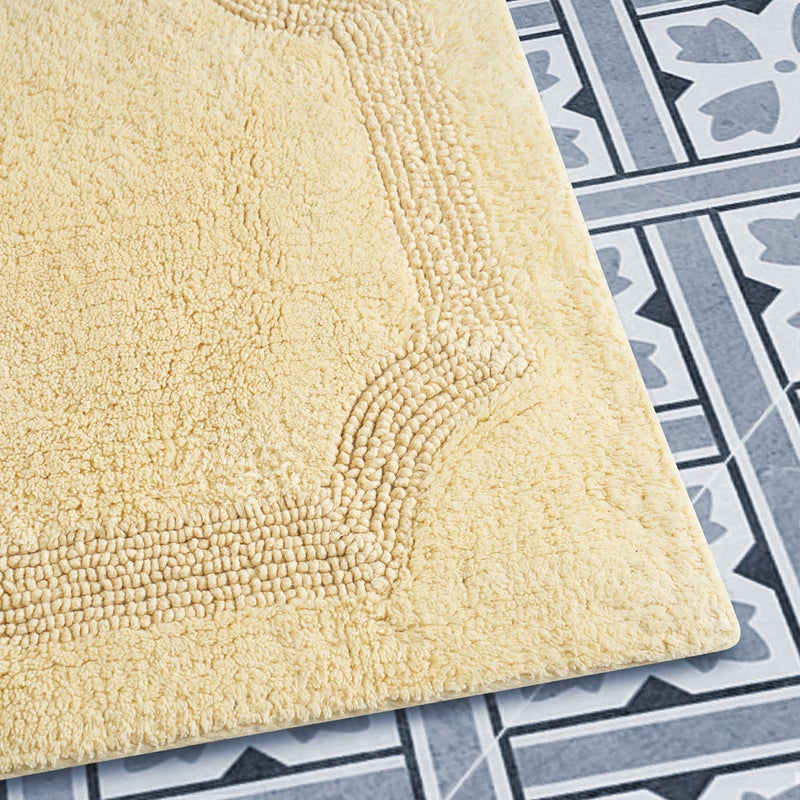Laura Ashley - Reversible Cotton Bath Mat, Premium Bathroom DÃ©cor, Machine Washable Bathroom Rug, Highly Absorbent, 17"x24", Yellow - Image 4